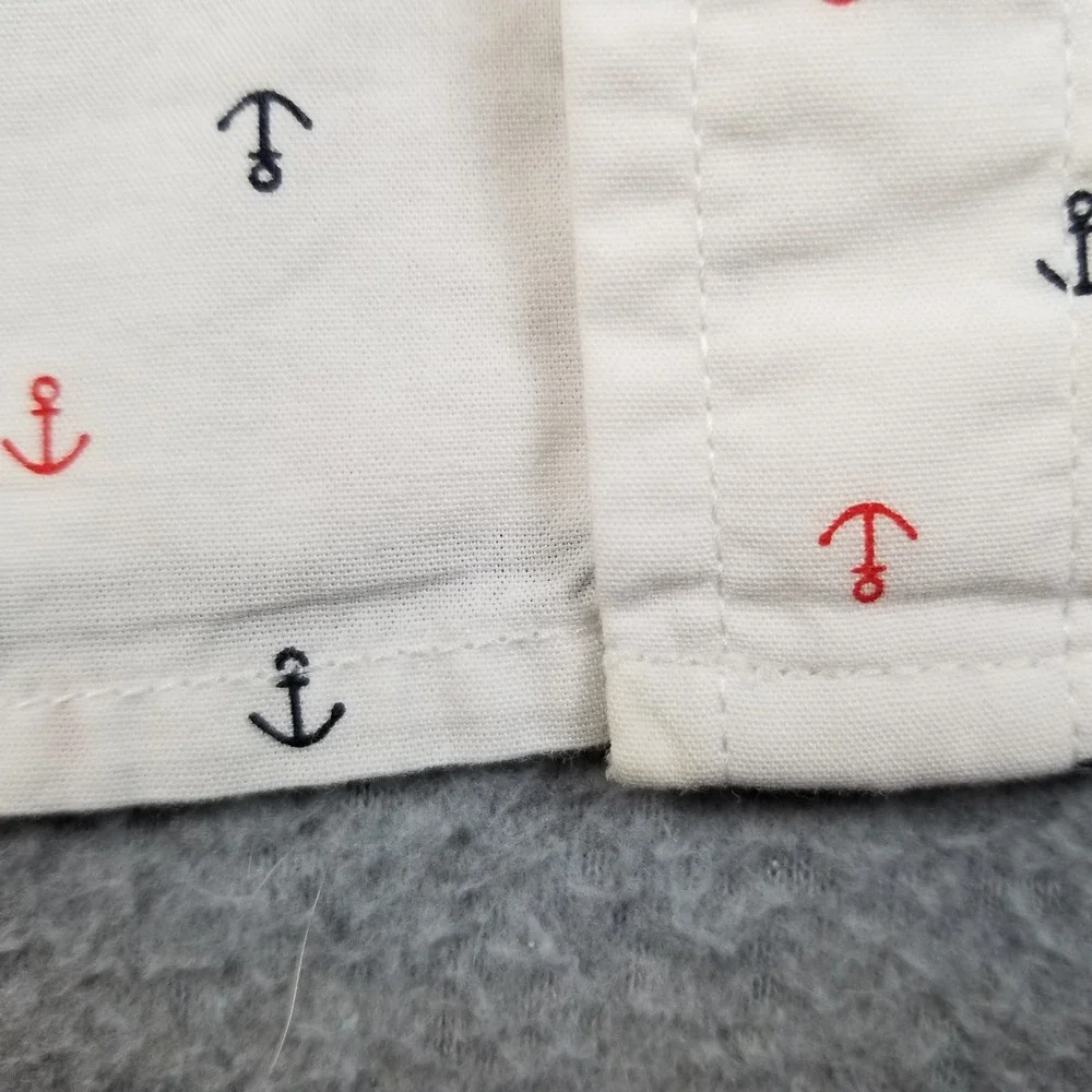 Goodthreads Button Up Shirt Mens XL Anchor Print Sheer Short Sleeves Nautical
